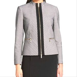 Tommy Hilfiger Women's Chevron-Striped Zip-Up Jacket